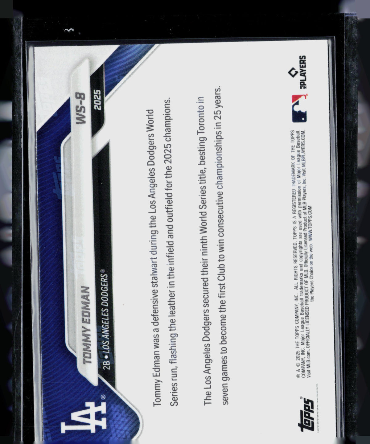 2025 Topps Now Tommy Edman #WS-8