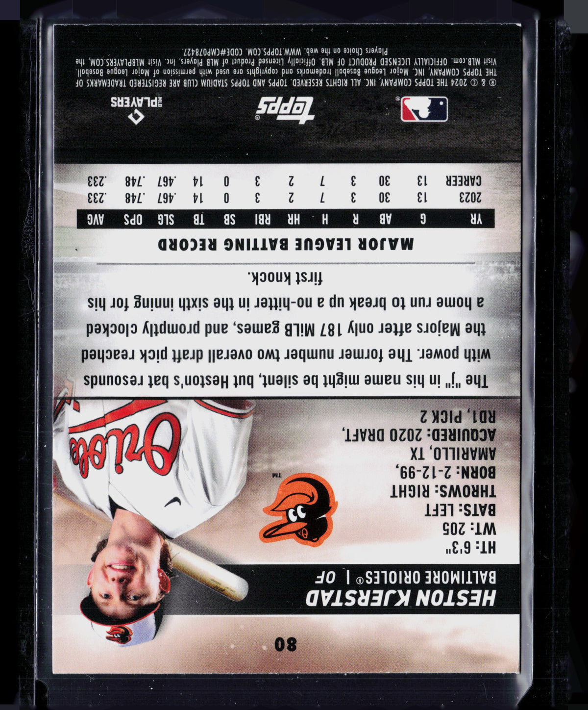 2024 Topps Stadium Club Heston Kjerstad #80 RC