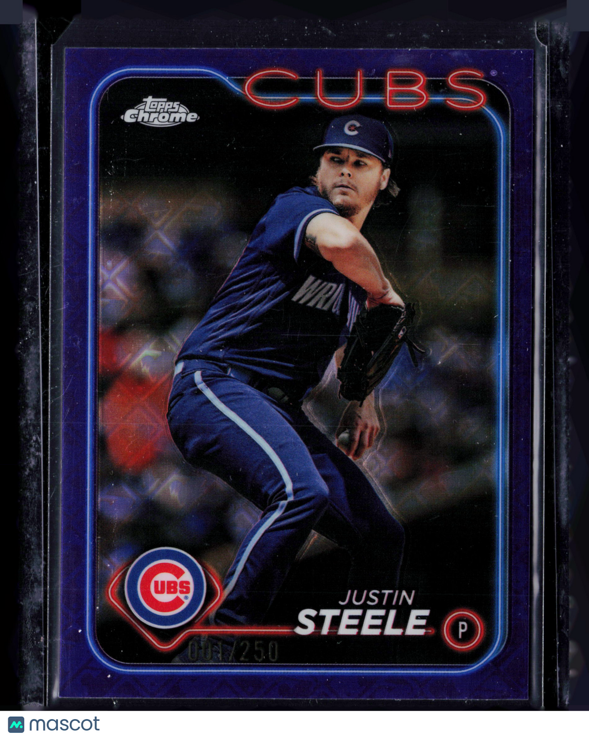 2024 Topps Chrome Justin Steele #258 Purple Refractor 001/250