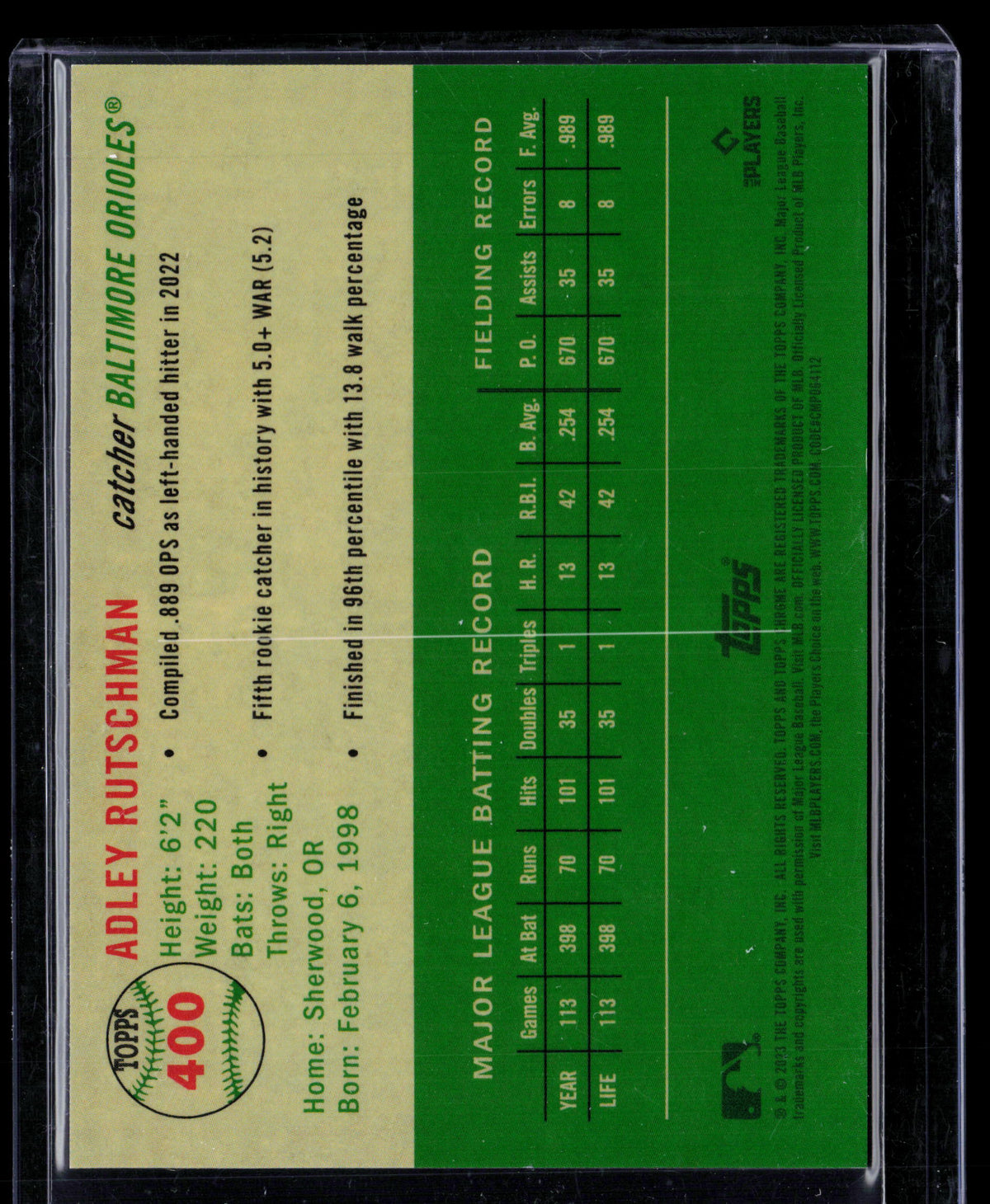 2023 Topps Heritage Chrome Adley Rutschman #400 Speckle Refractor RC