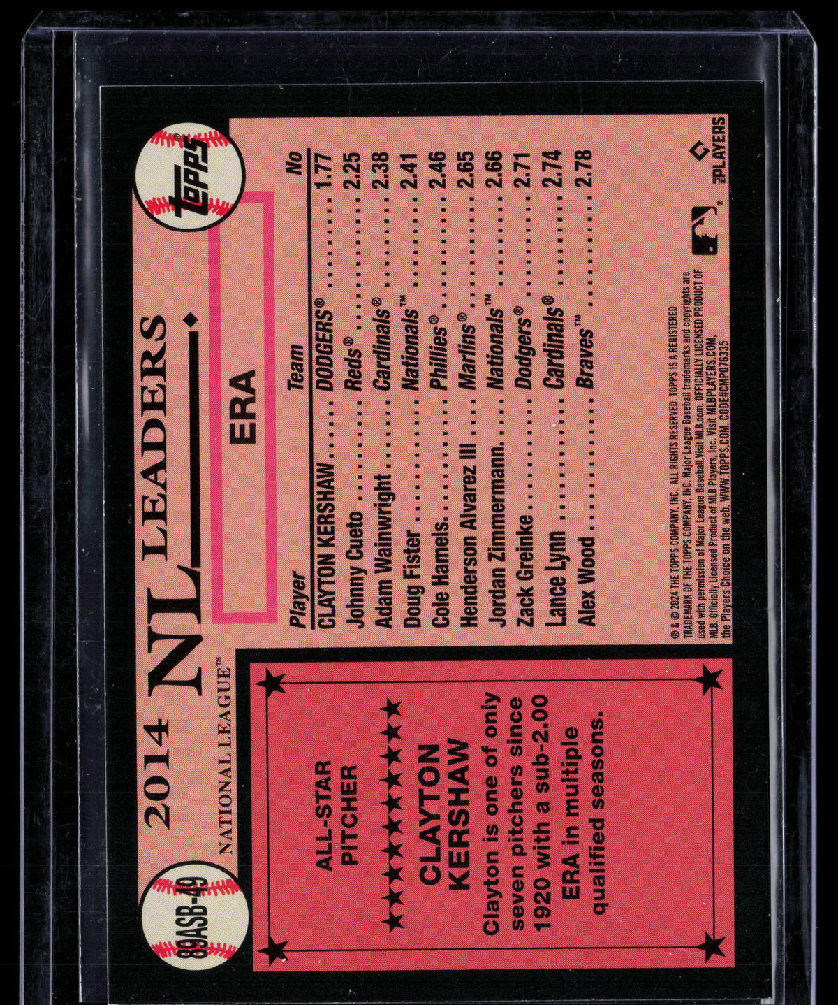2024 Topps 1989 Topps Baseball All-Star Clayton Kershaw #89ASB-49