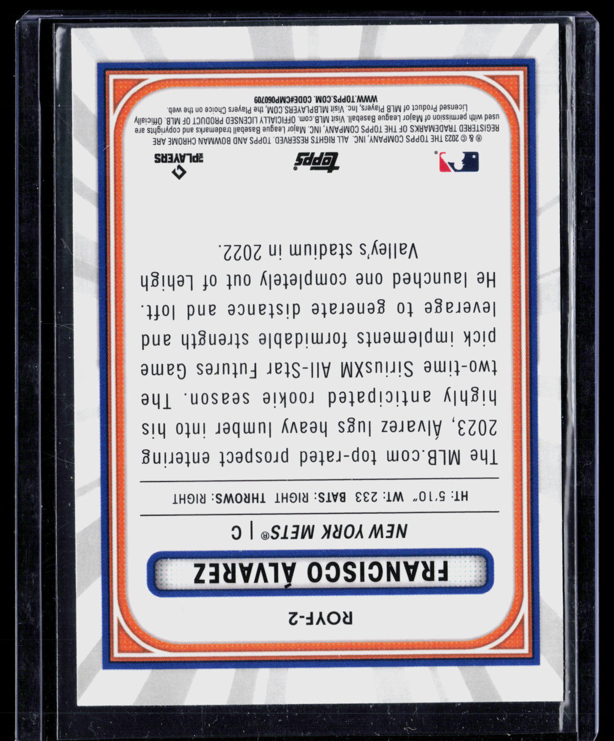 2023 Bowman Chrome Rookie of the Year Favorites Francisco Álvarez #ROYF-2 RC