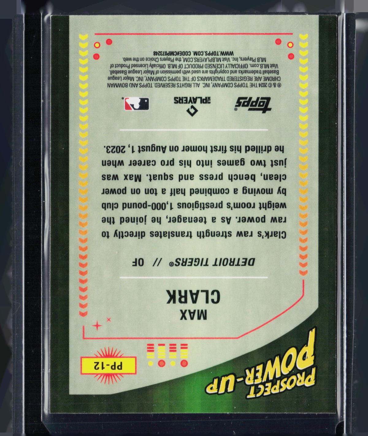 2024 Bowman Chrome Prospect Power-Up Max Clark #PP-12