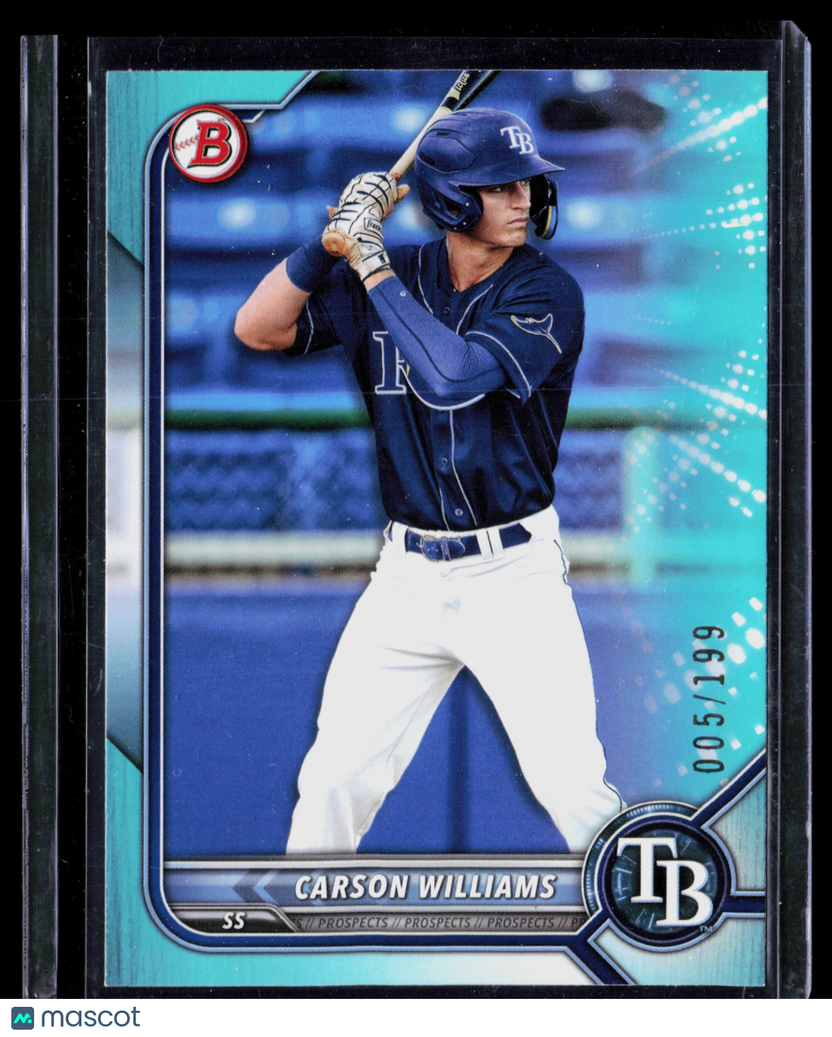 2022 Bowman Draft Carson Williams #BD-14 Aqua 005/199
