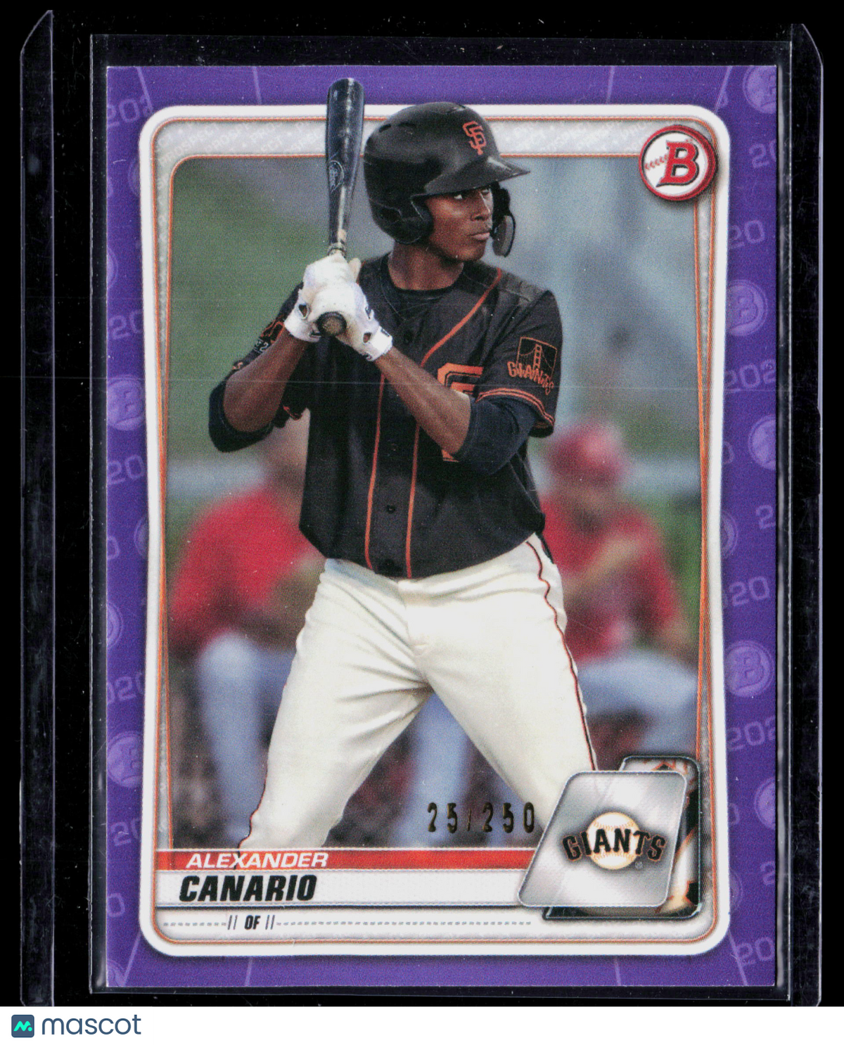 2020 Bowman Draft Alexander Canario #BD-123 Purple Paper 25/250