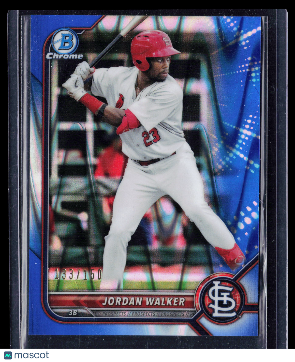 2022 Bowman Chrome Prospects Jordan Walker #BCP-20 Blue RayWave Refractor 133/160