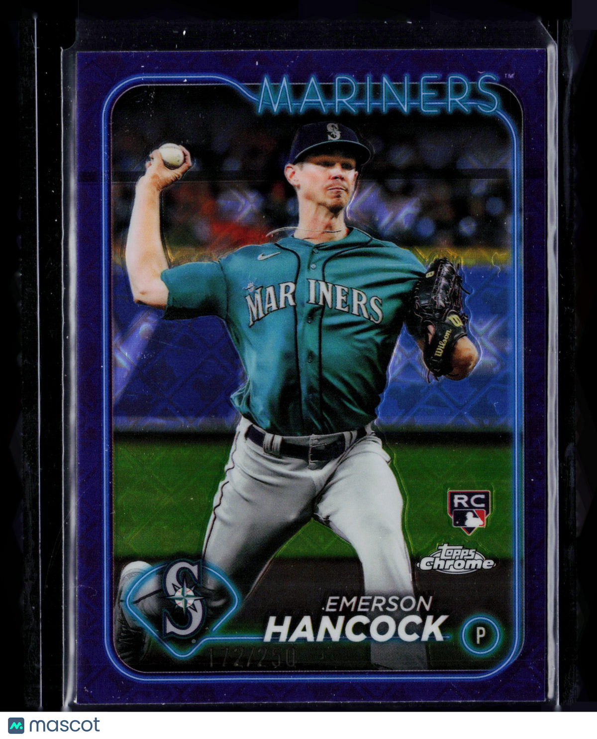 2024 Topps Chrome Emerson Hancock #245 Purple Refractor RC 172/250