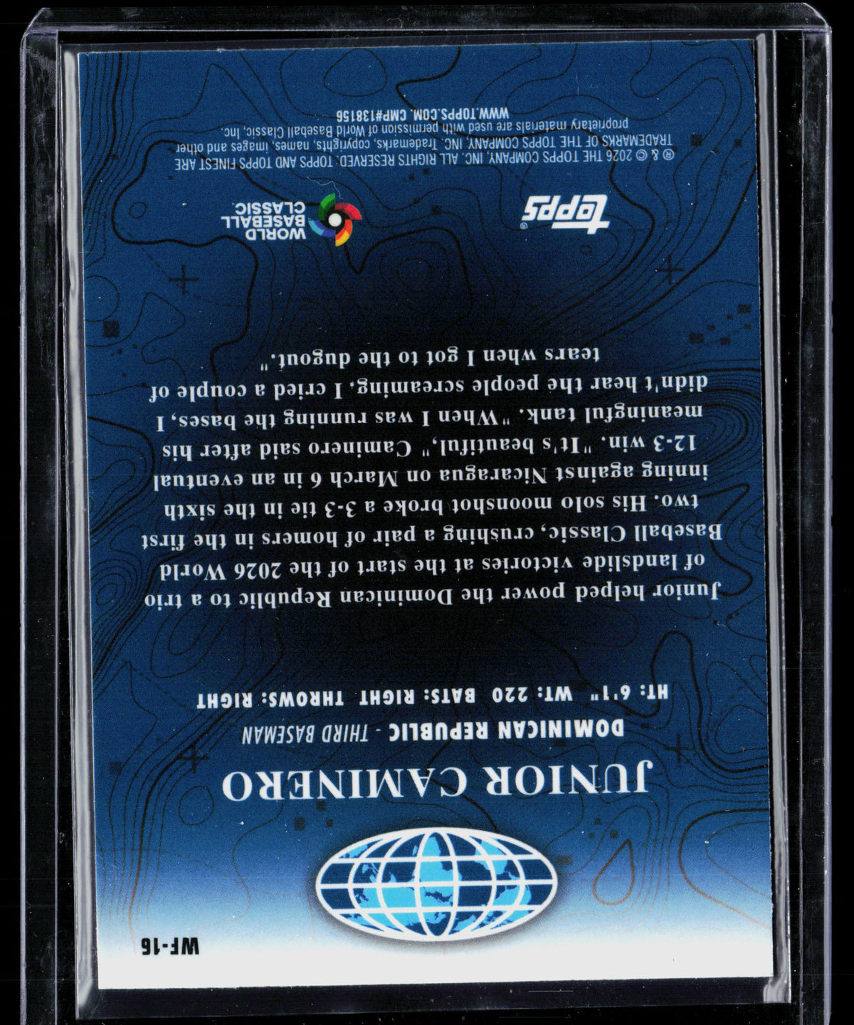 2026 Topps Finest Junior Caminero #WF-16
