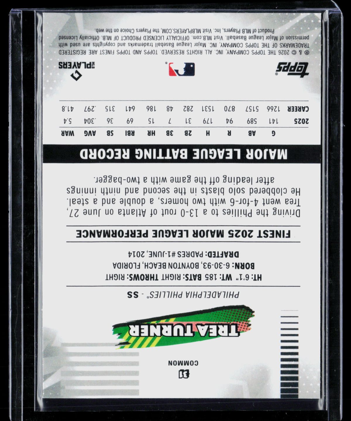 2026 Topps Finest Trea Turner #31