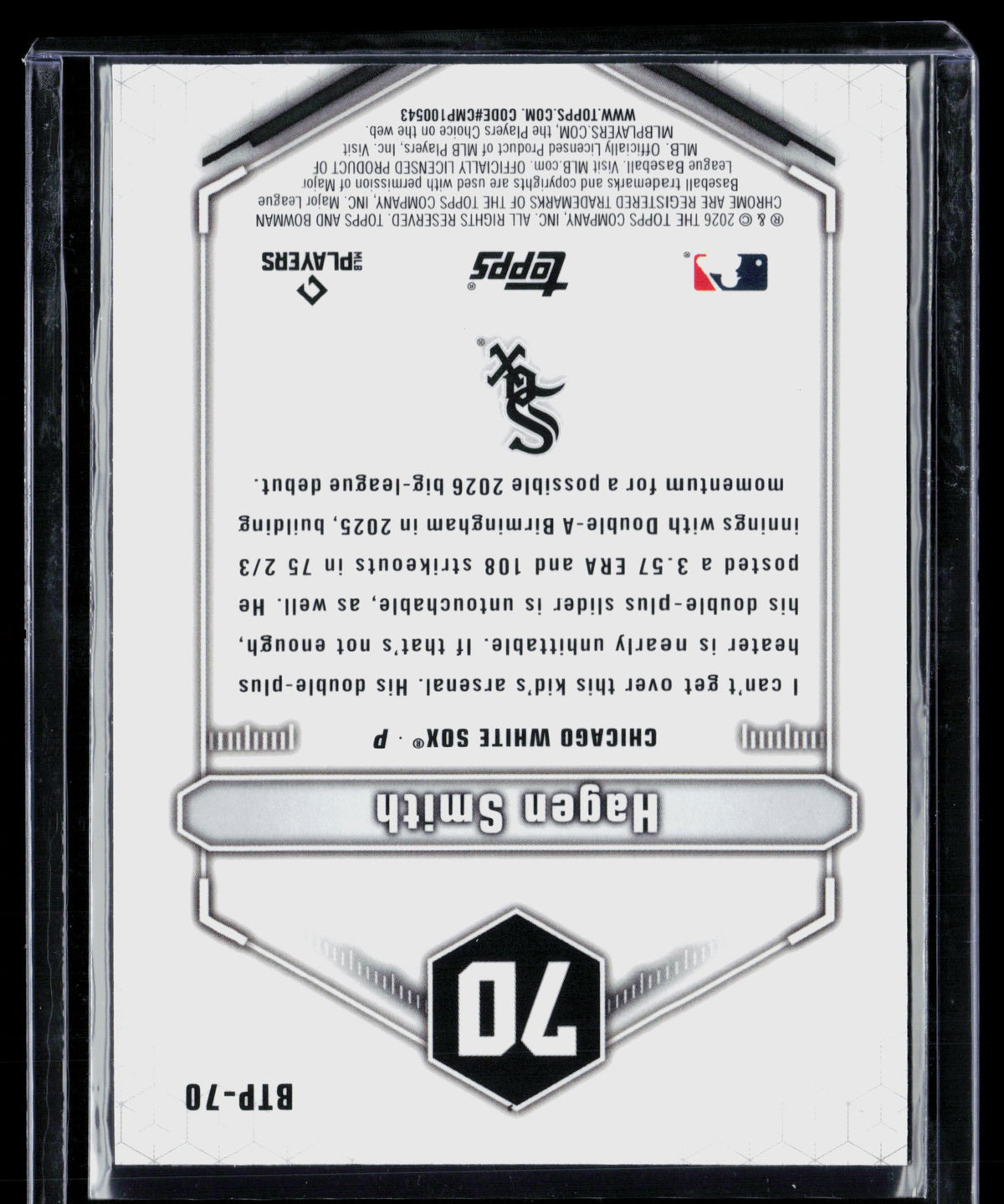 2026 Bowman Chrome Hagen Smith #BTP-70