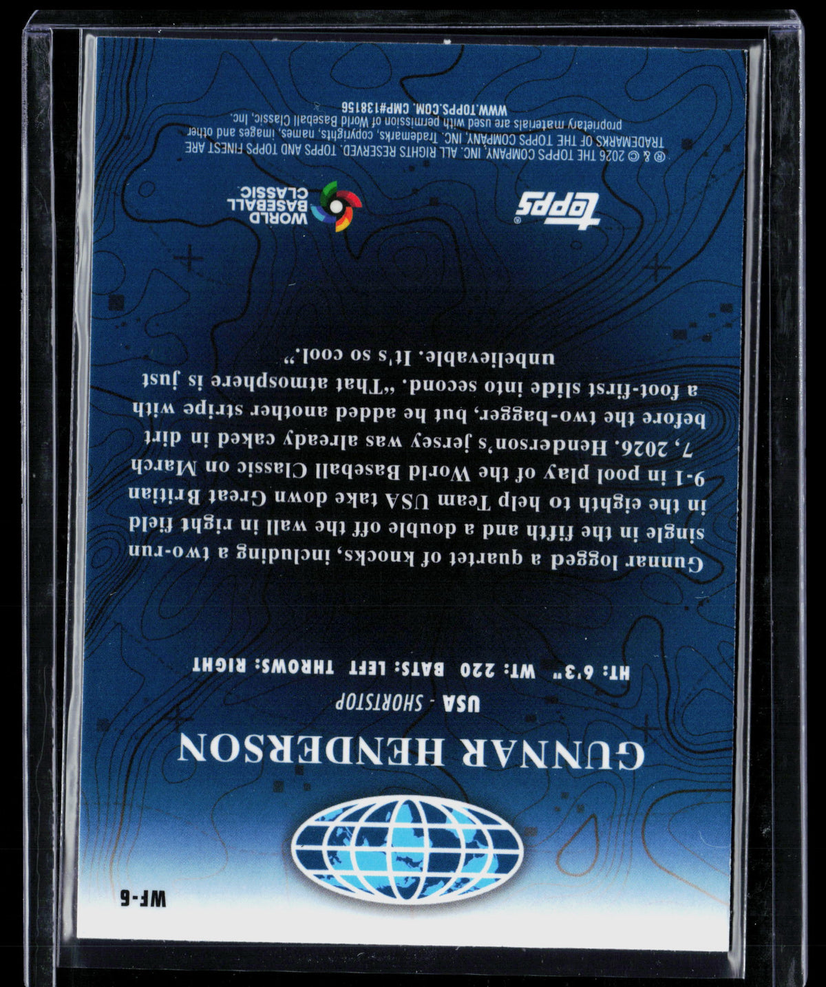 2026 Topps Finest World's Finest Gunnar Henderson #WF-6