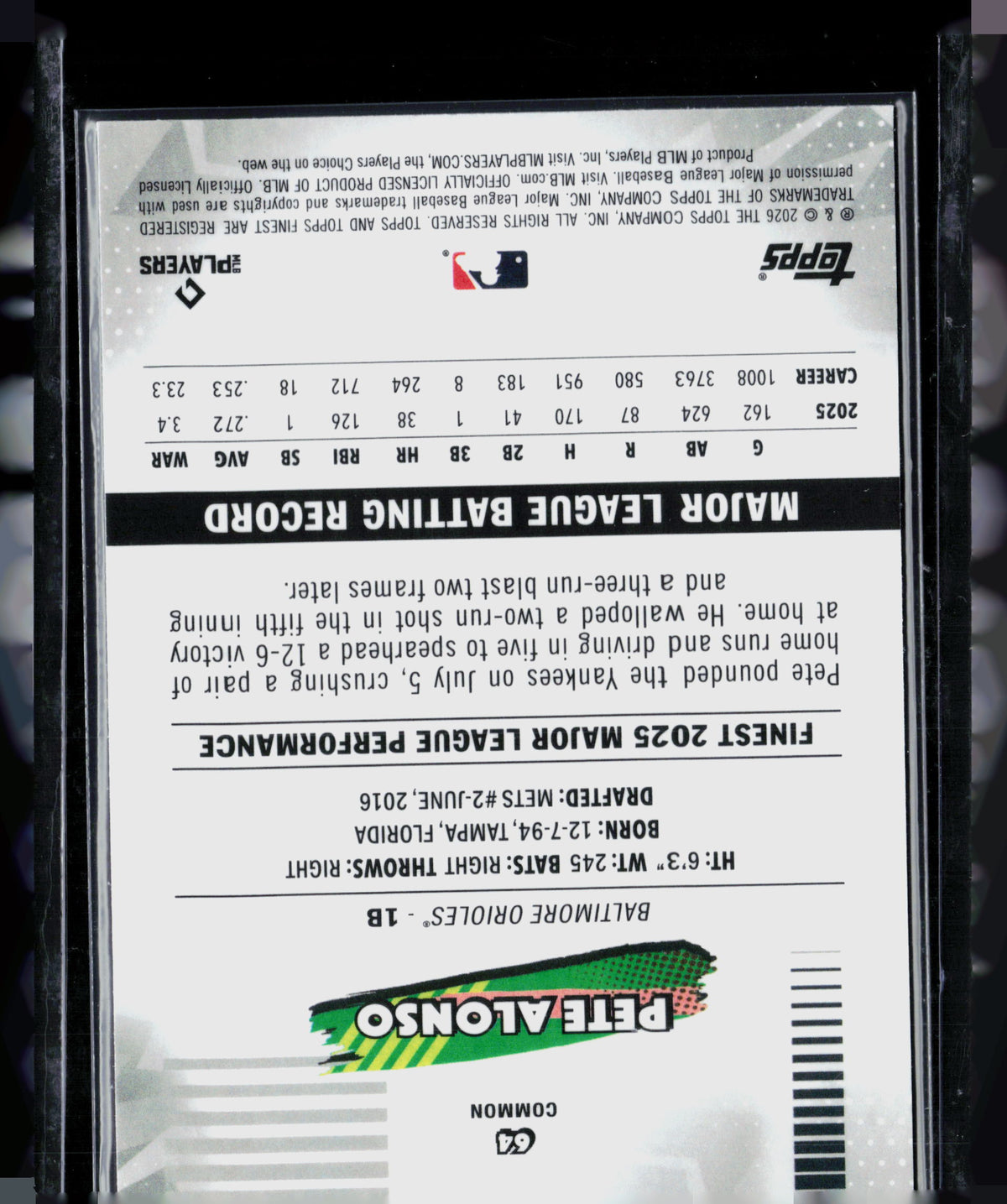 2026 Topps Finest Pete Alonso #64