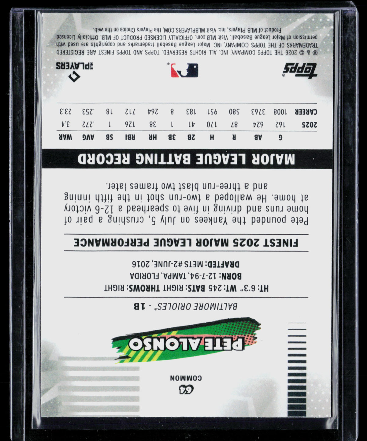 2026 Topps Finest Pete Alonso #64
