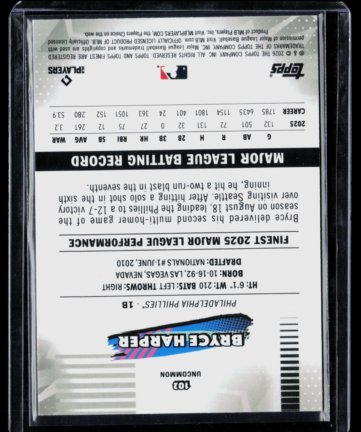 2026 Topps Finest Bryce Harper #102