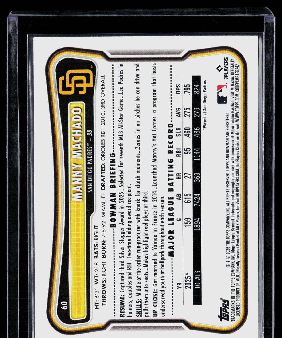 2026 Bowman Manny Machado #60