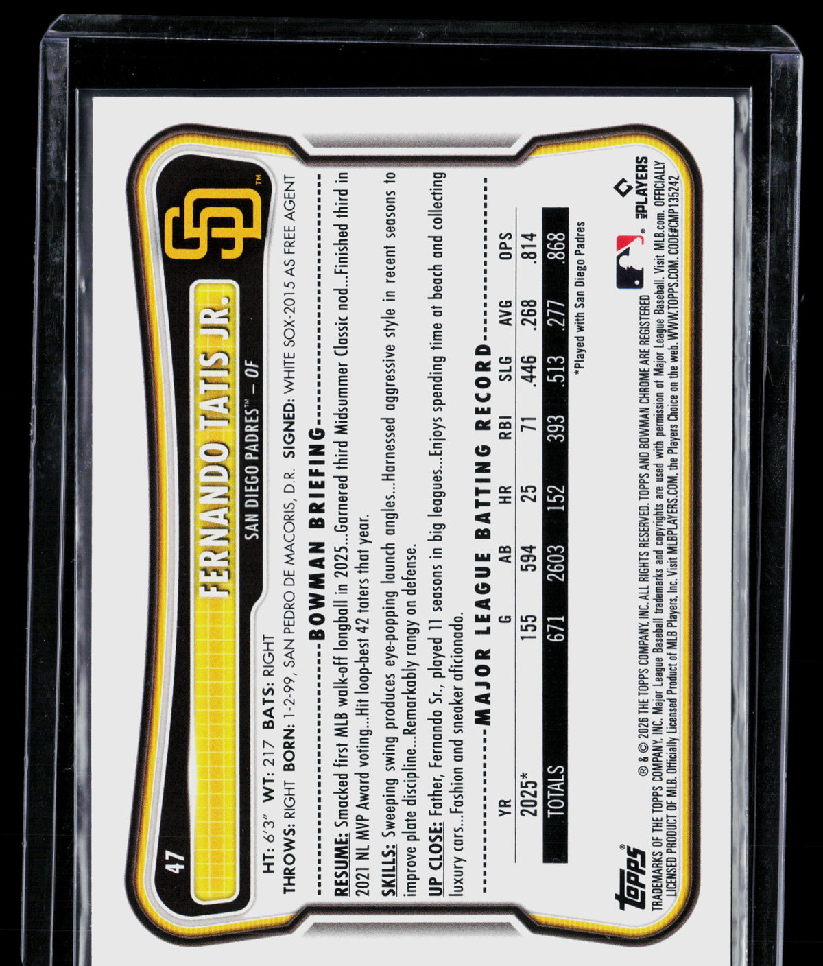 2026 Bowman Fernando Tatis Jr. #47