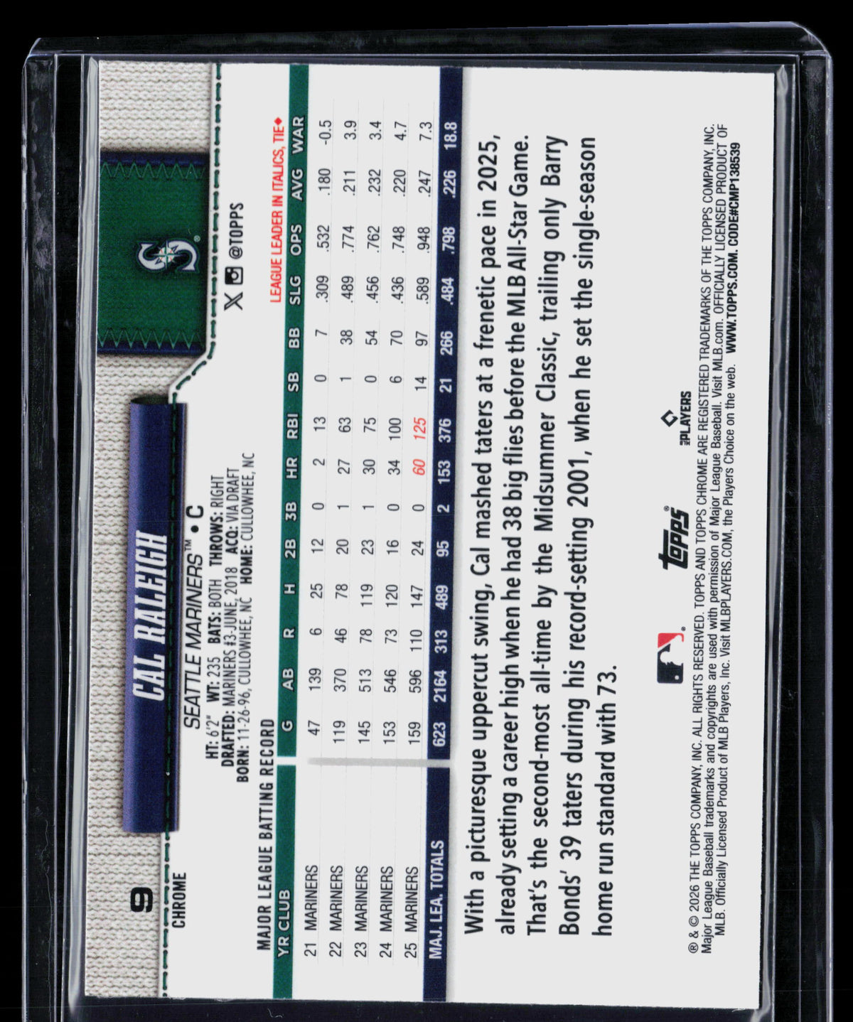 2026 Topps Chrome Cal Raleigh #9