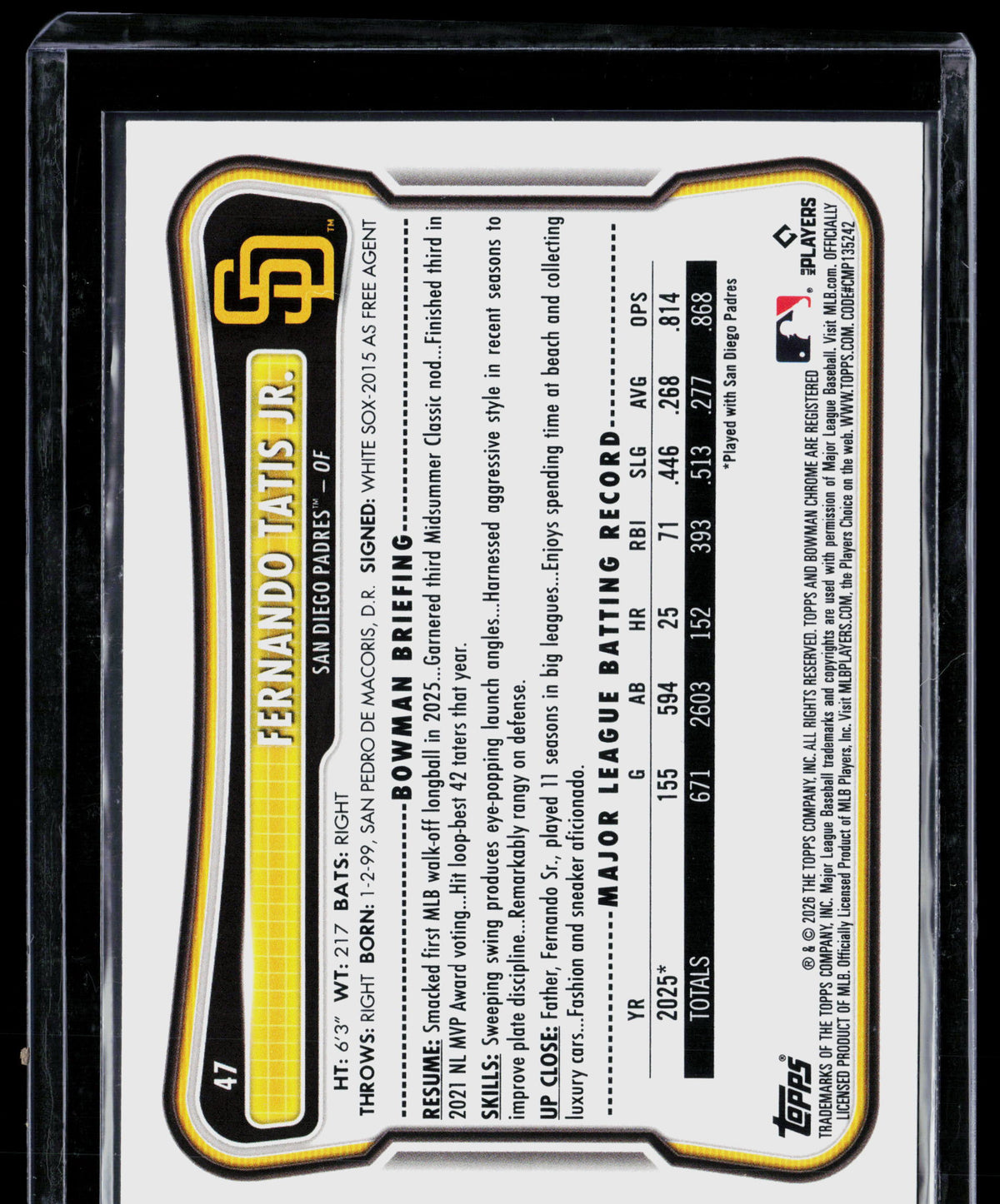 2026 Bowman Fernando Tatis Jr. #47