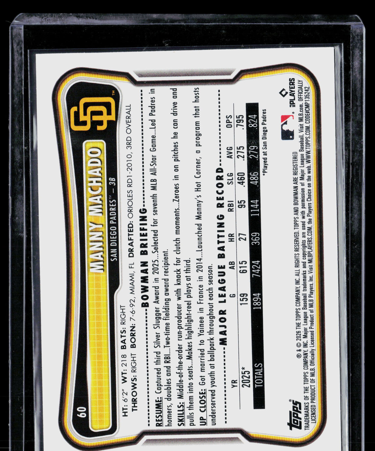 2026 Bowman Manny Machado #60