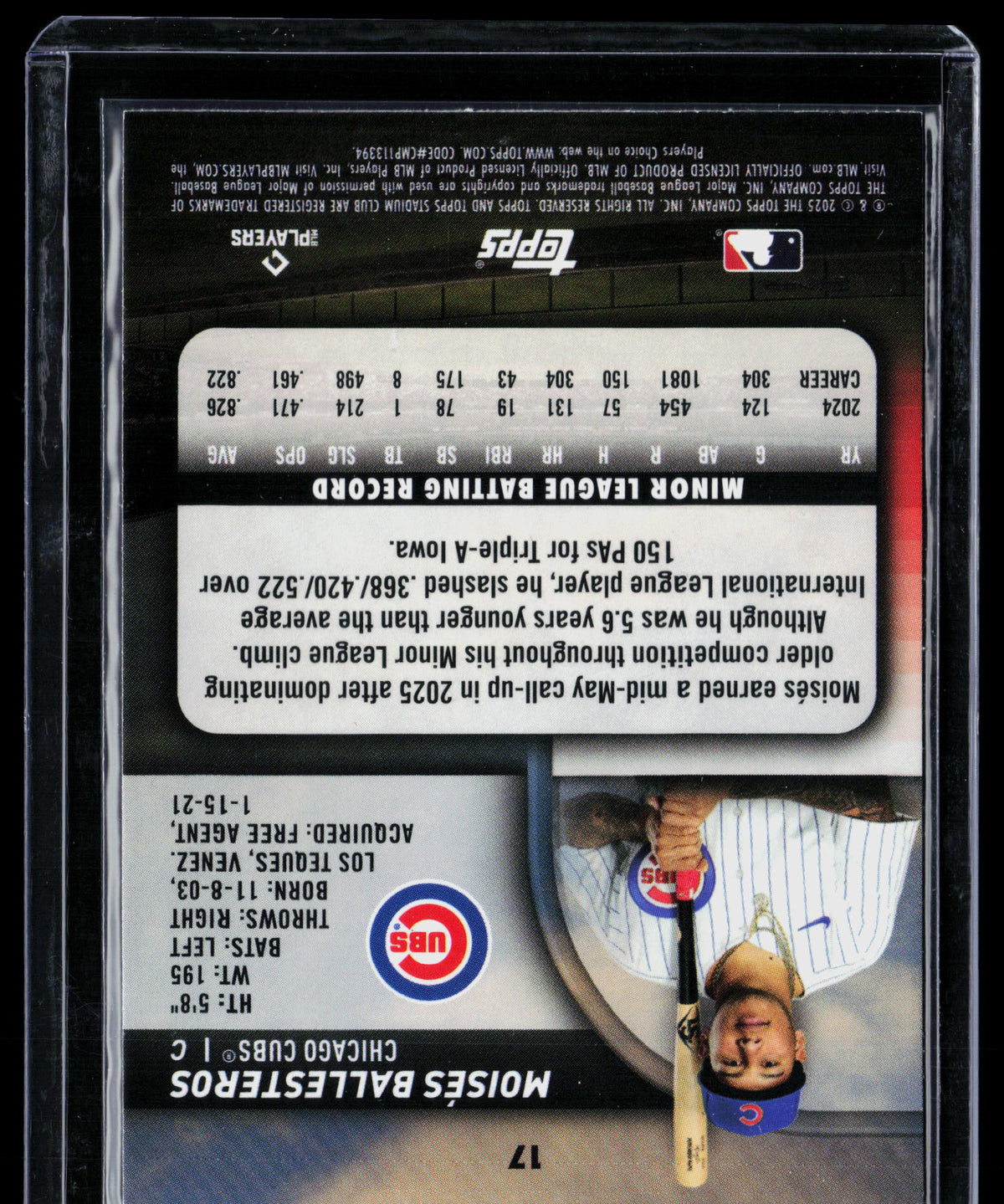 2025 Topps Stadium Club Moisés Ballesteros #17 RC