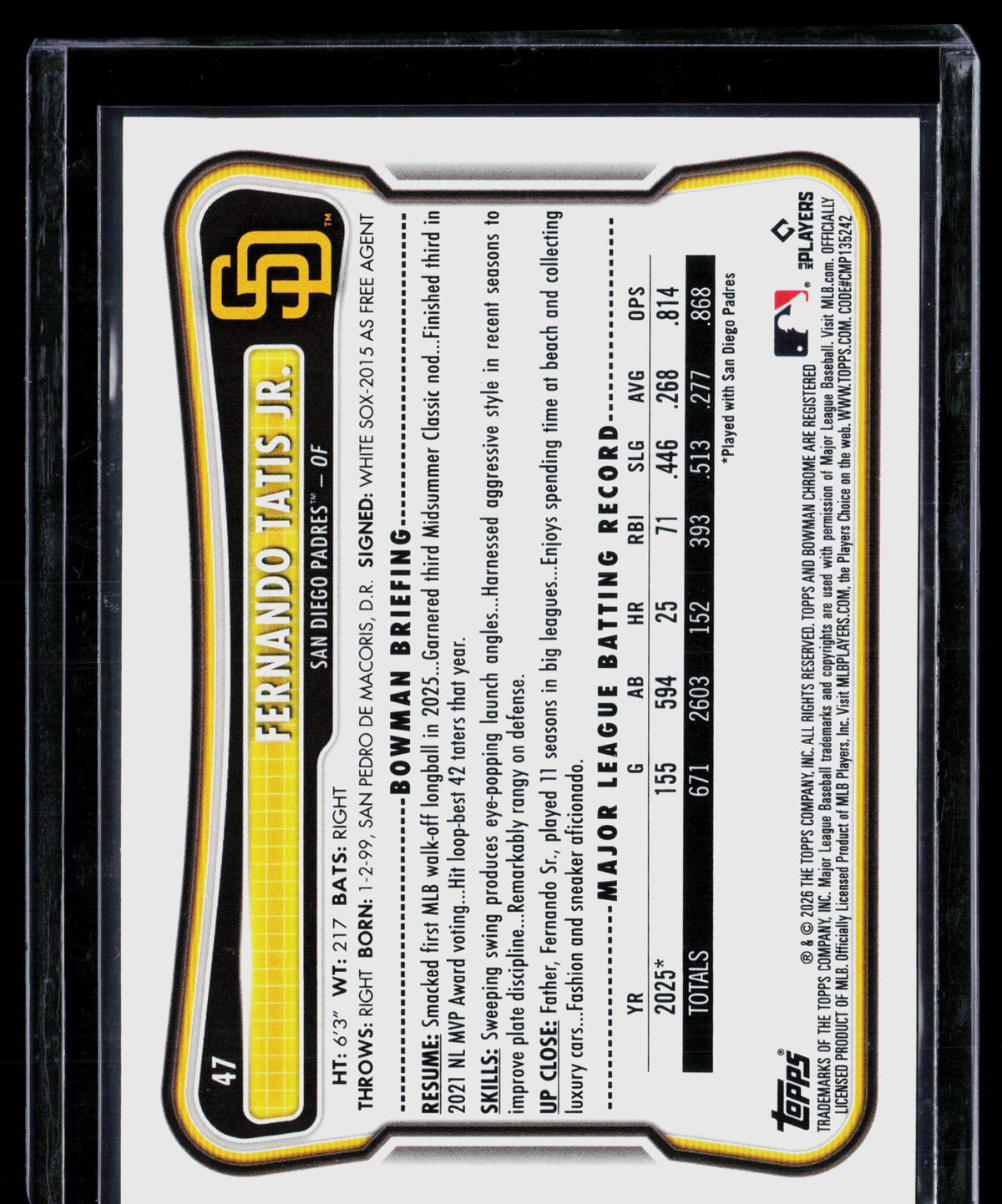 2026 Bowman Fernando Tatis Jr. #47