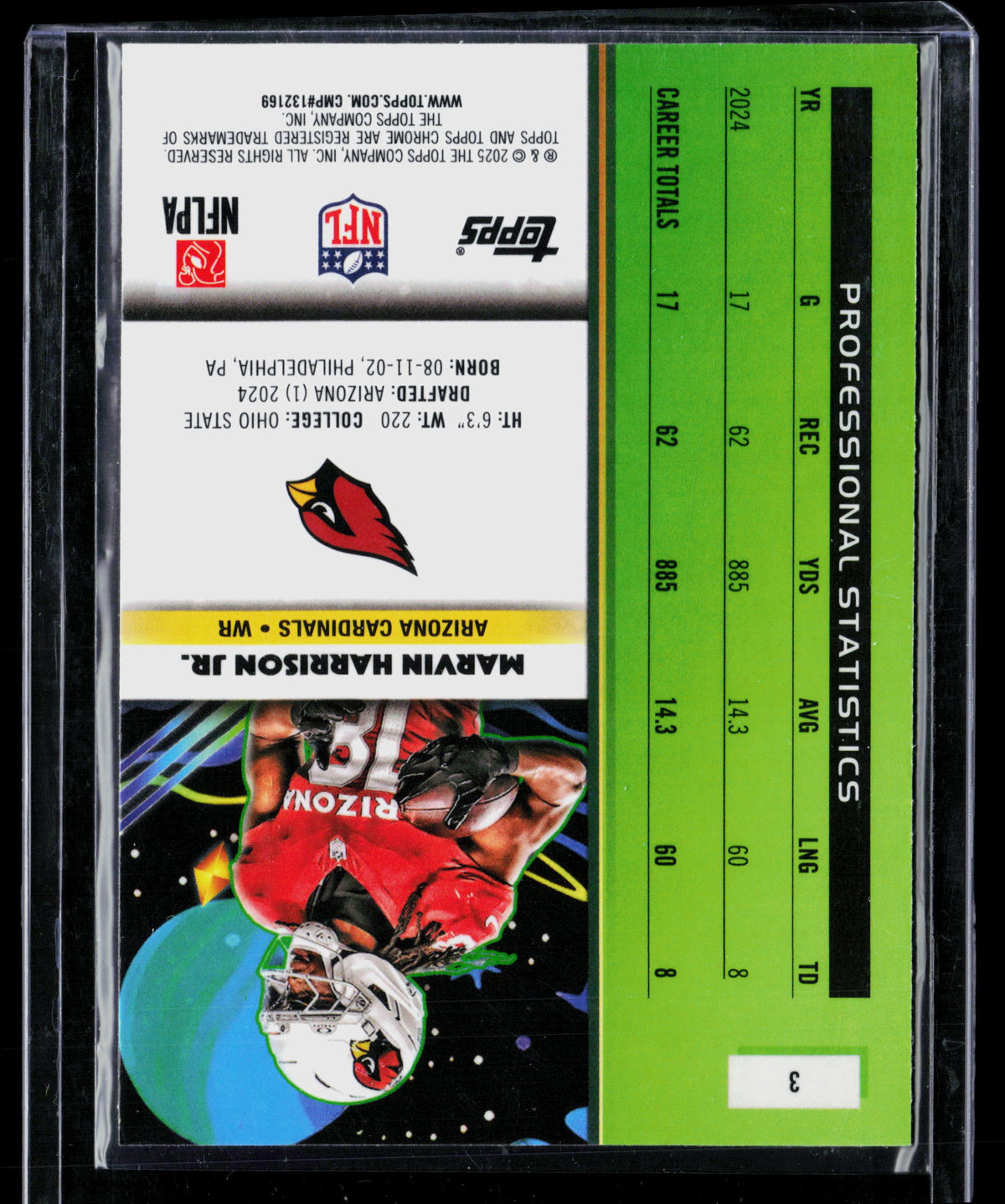 2025 Topps Chrome Cosmic Football Marvin Harrison Jr. #3