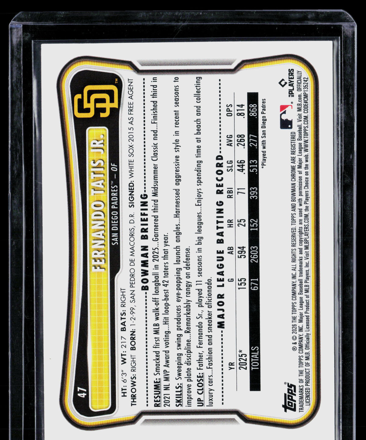 2026 Bowman Fernando Tatis Jr. #47