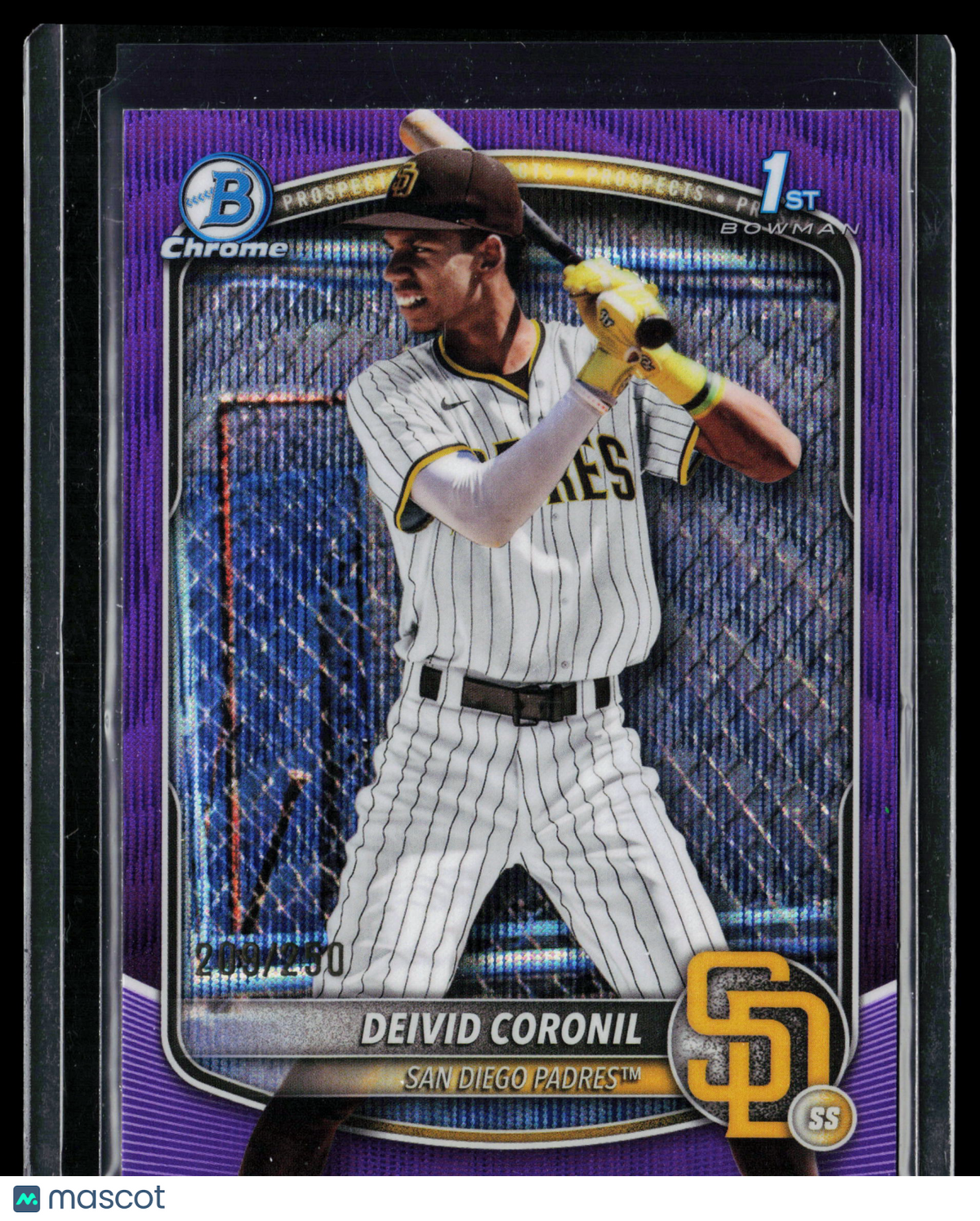 2025 Bowman Chrome Deivid Coronil #BCP-173 Purple Refractor 209/250