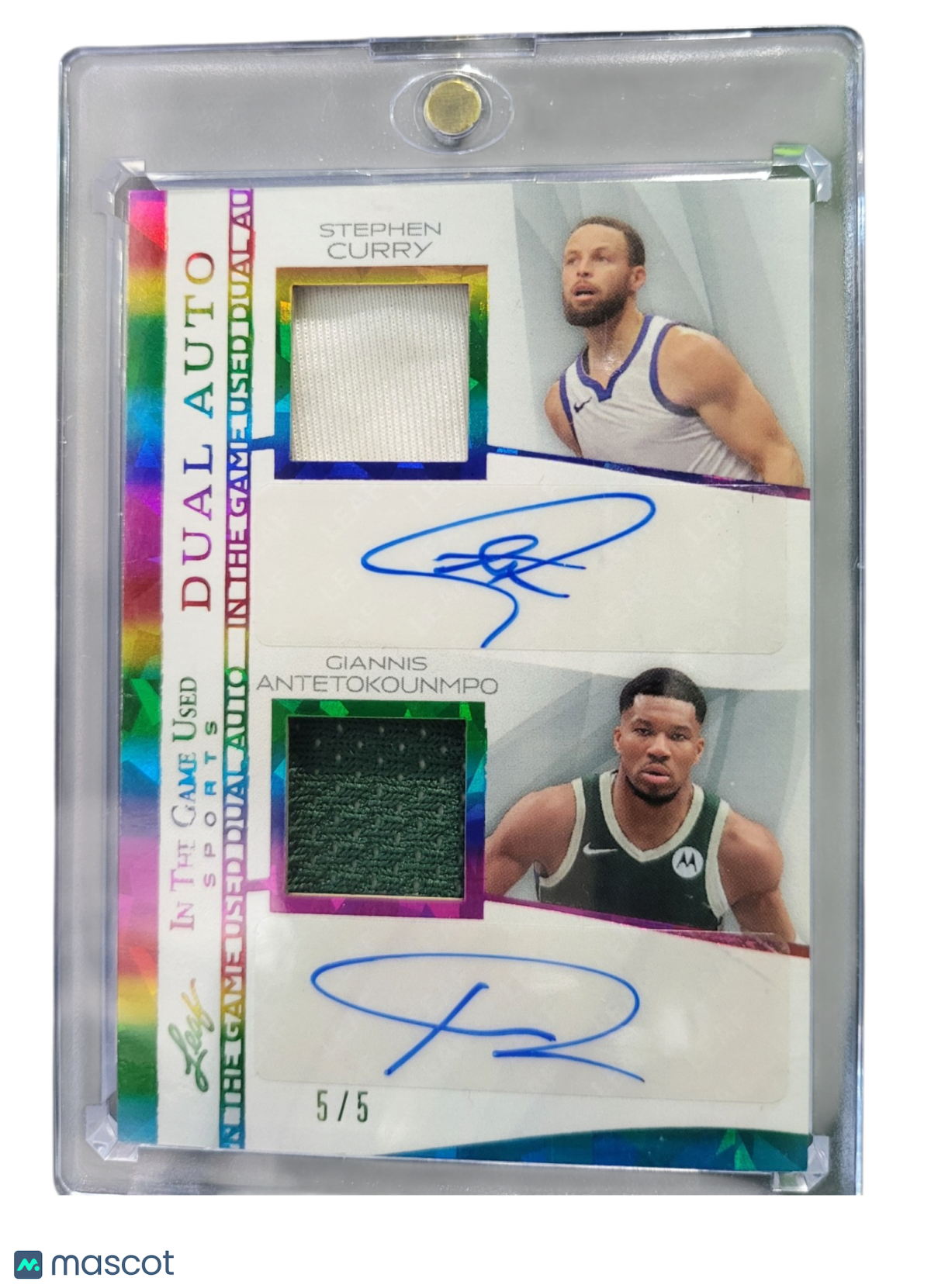 2025 Leaf Game Used  Auto Stephen Curry Giannis Antetokounmpo #IGD-13 /5