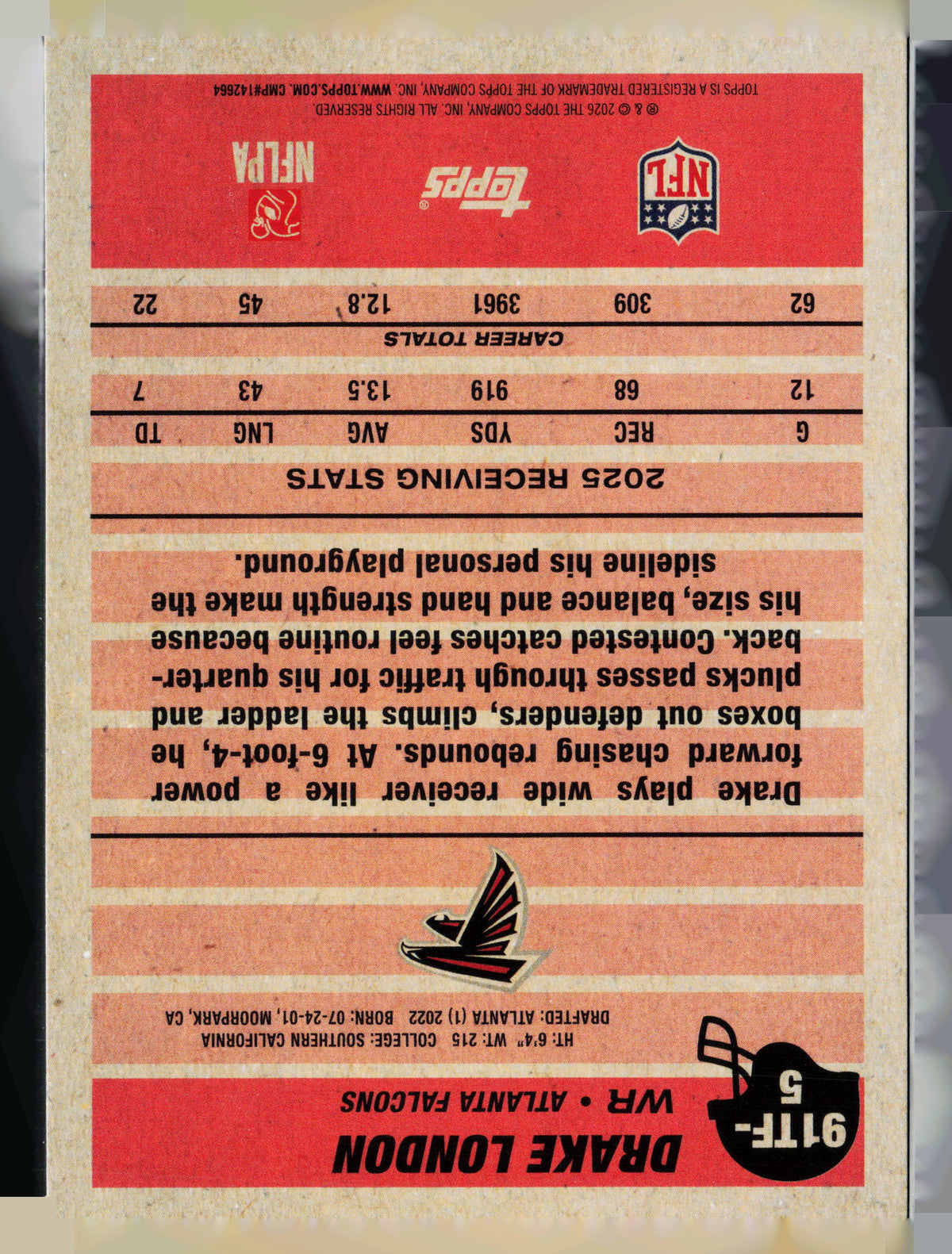 2026 Topps Drake London #91TF-5