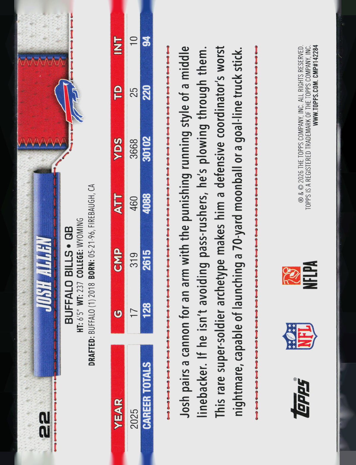 2026 Topps Josh Allen #22
