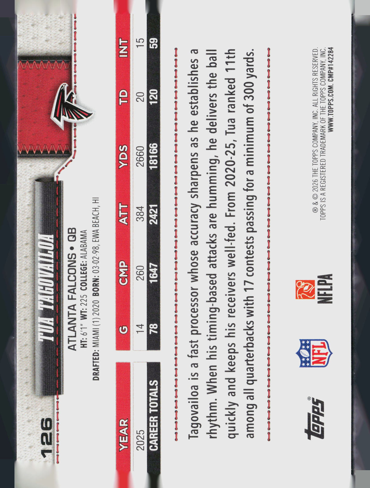 2020 Topps Tua Tagovailoa #126