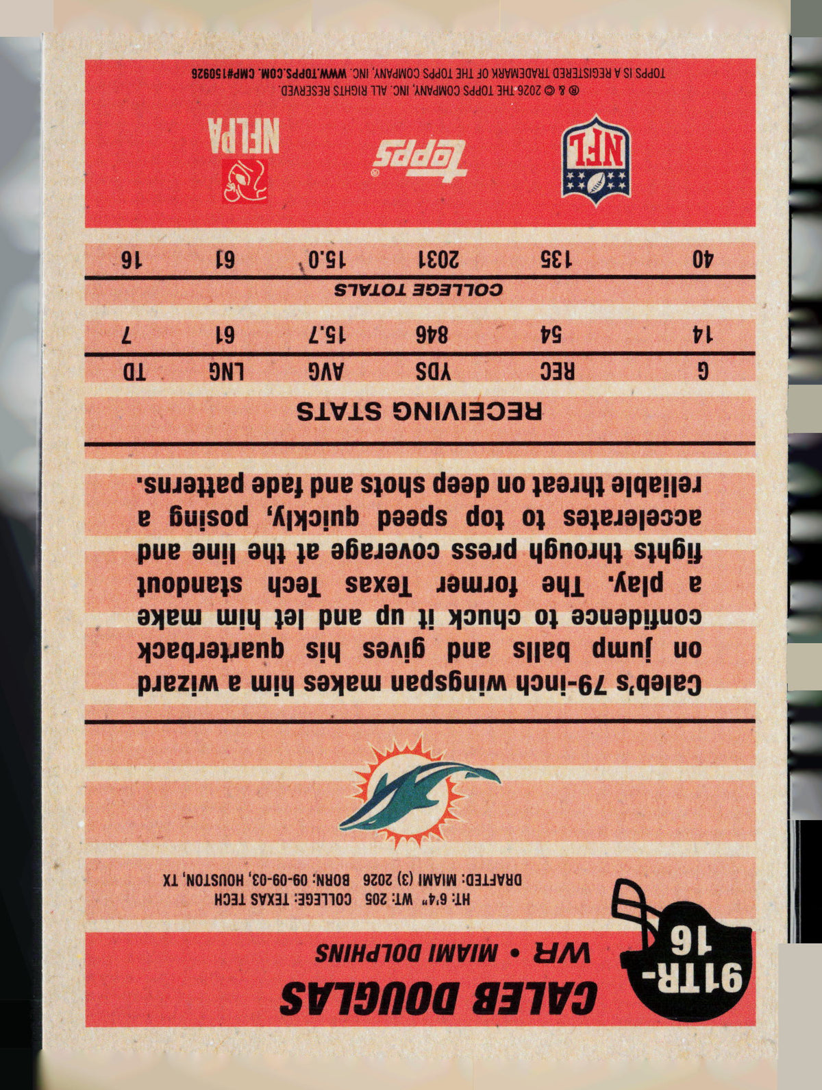 2026 Topps Caleb Douglas #91TR-16 RC