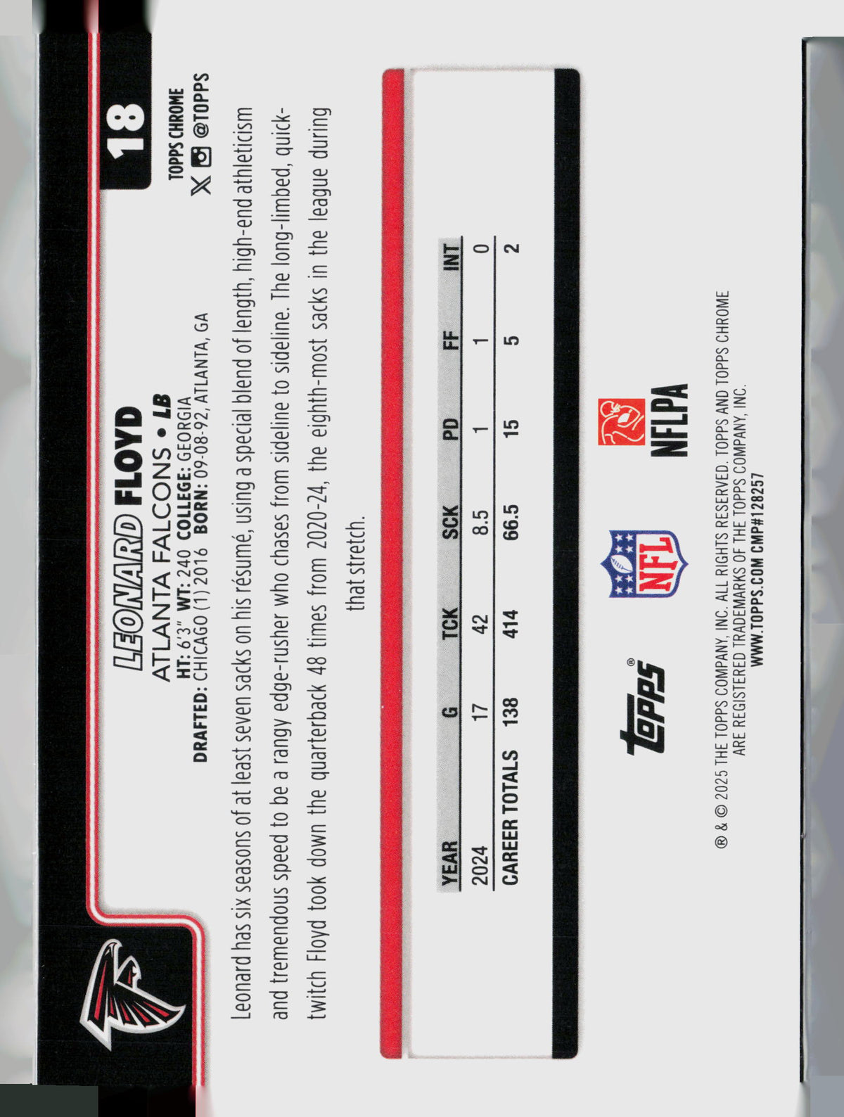 2020 Topps Chrome Leonard Floyd #18