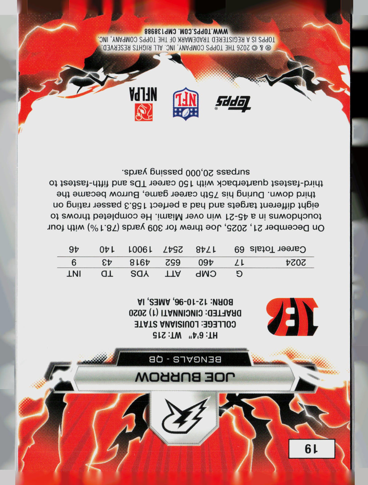 2026 Topps Rip Joe Burrow #19