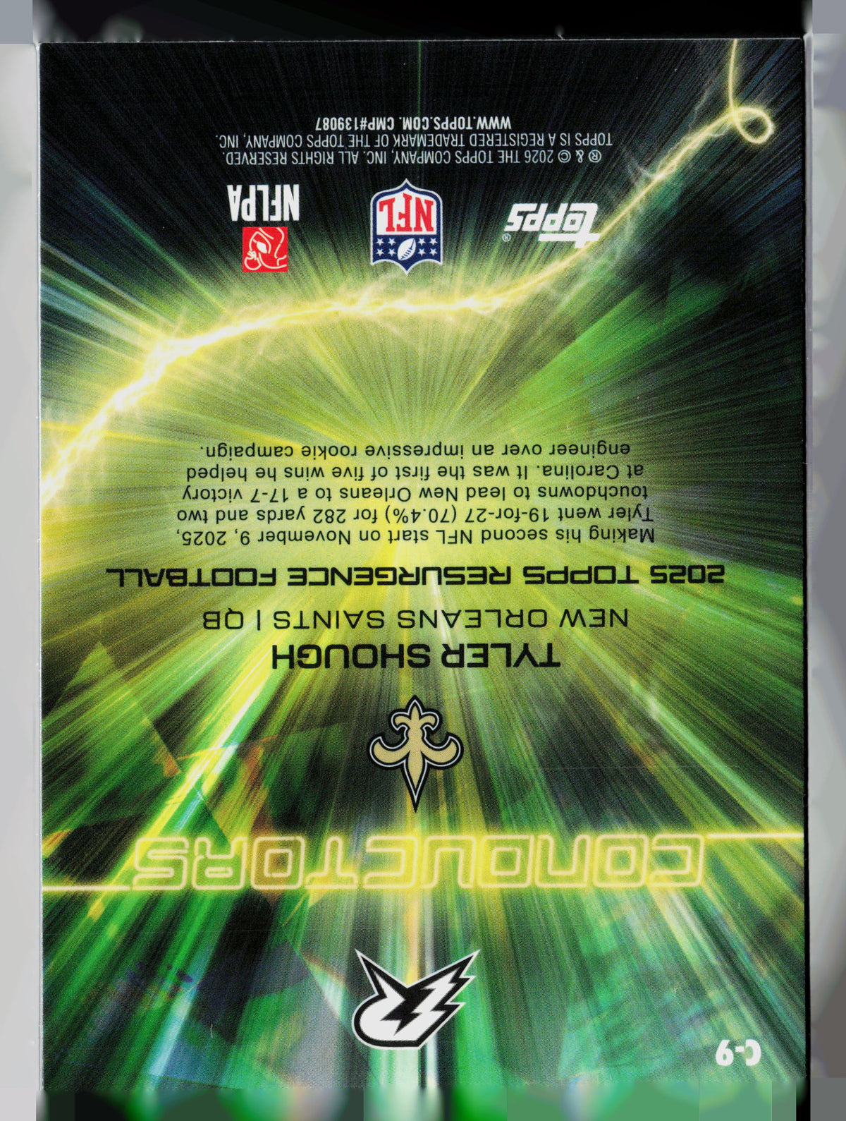 2026 Topps Resurgence Football Conductors Tyler Shough #C-9 RC