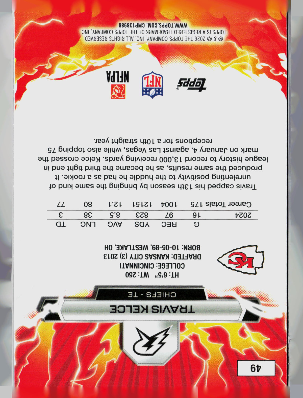 2026 Topps Rip Travis Kelce #49