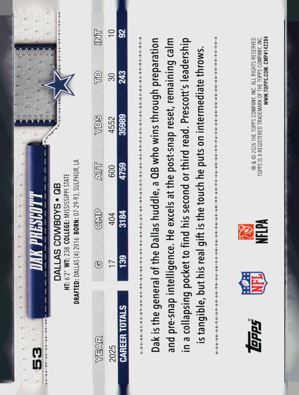 2026 Topps Dak Prescott #53