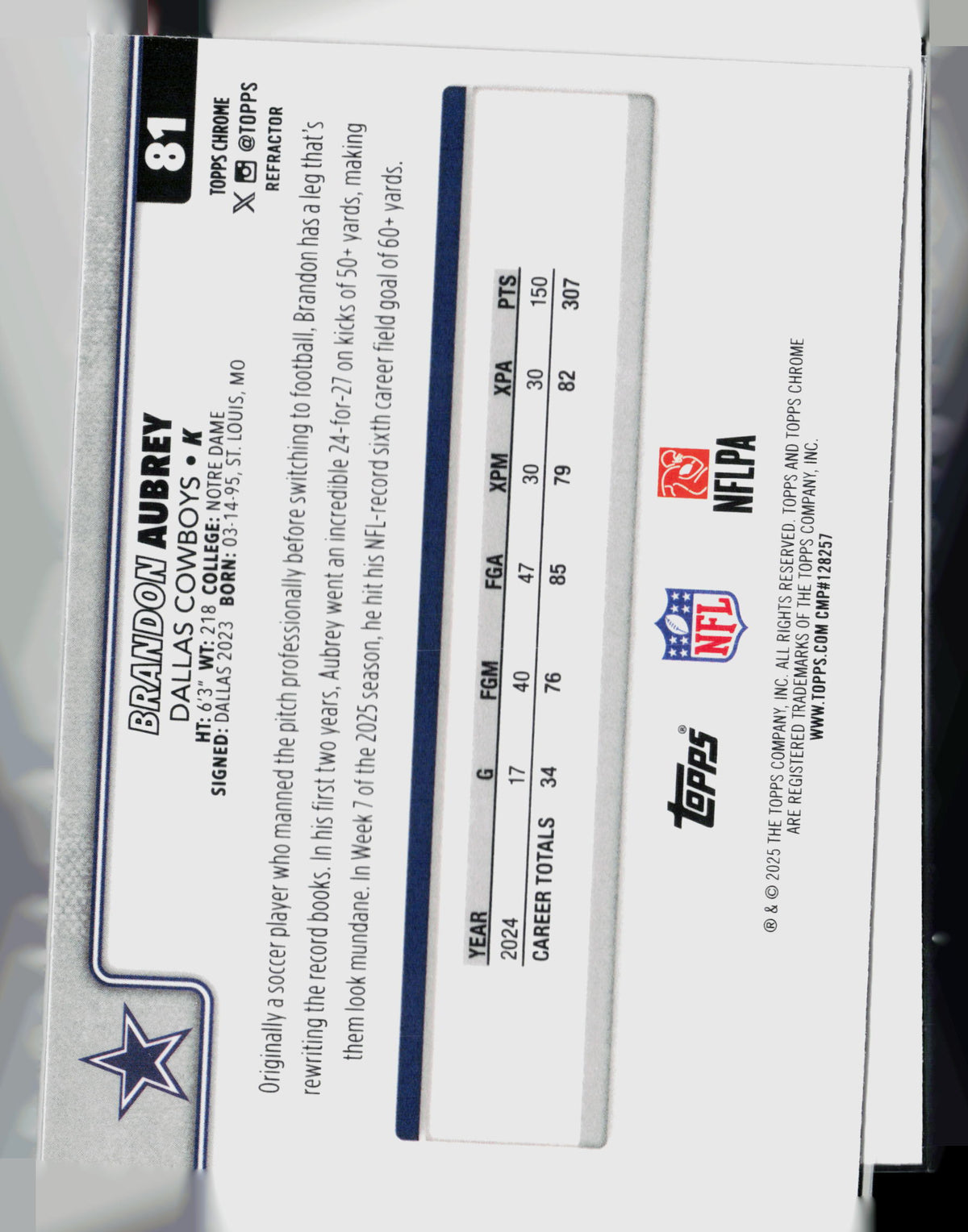 2025 Topps Chrome Tristan Wirfs