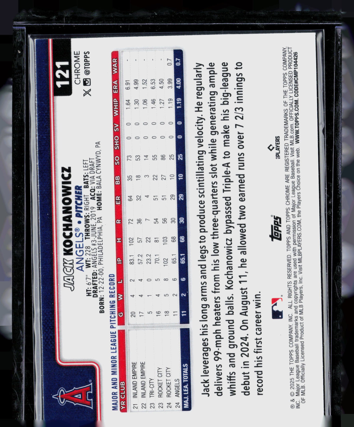 2025 Topps Chrome Jack Kochanowicz #121 RC