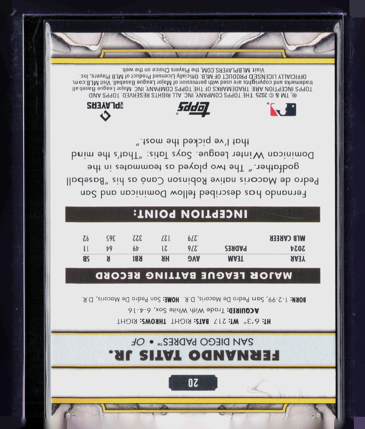 2025 Topps Inception Fernando Tatis Jr. #20