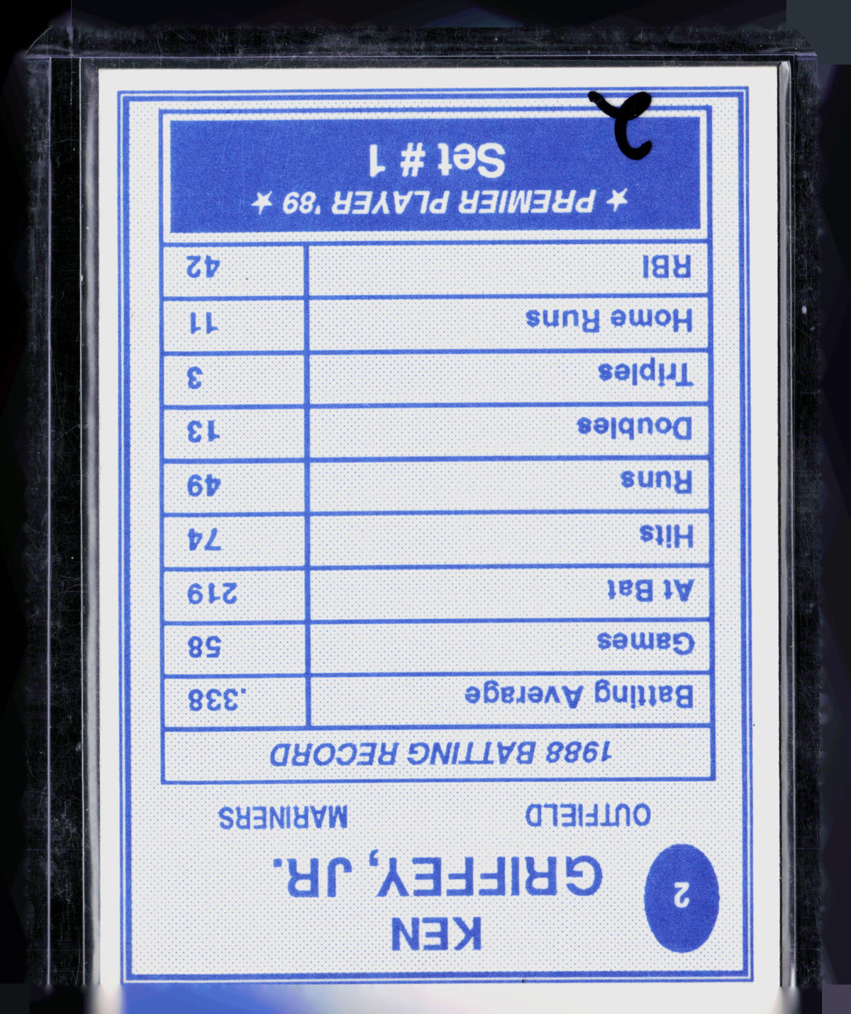 1989 Star Premier Player '89 Set #1 Ken Griffey Jr. #2