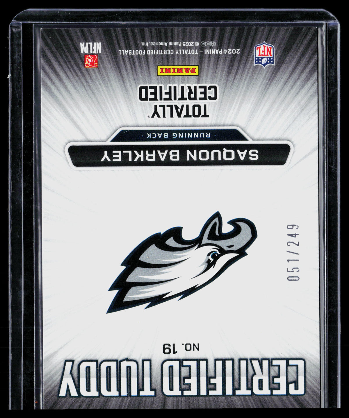 2025 Panini Totally Certified Certified Tuddy Saquon Barkley #19 051/249
