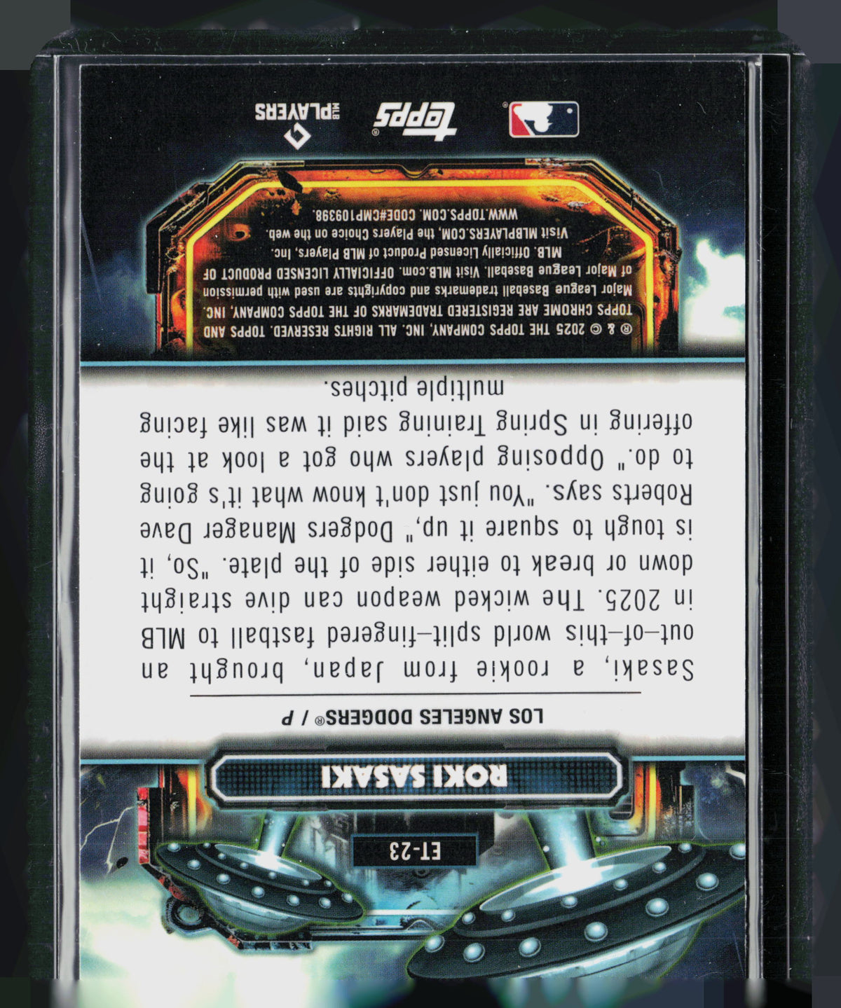 2025 Topps Chrome Roki Sasaki #ET-23 RC