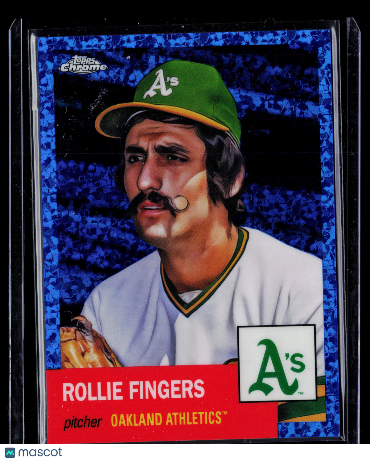 2022 Topps Chrome Platinum Anniversary Rollie Fingers #449 Blue Prism Refractor