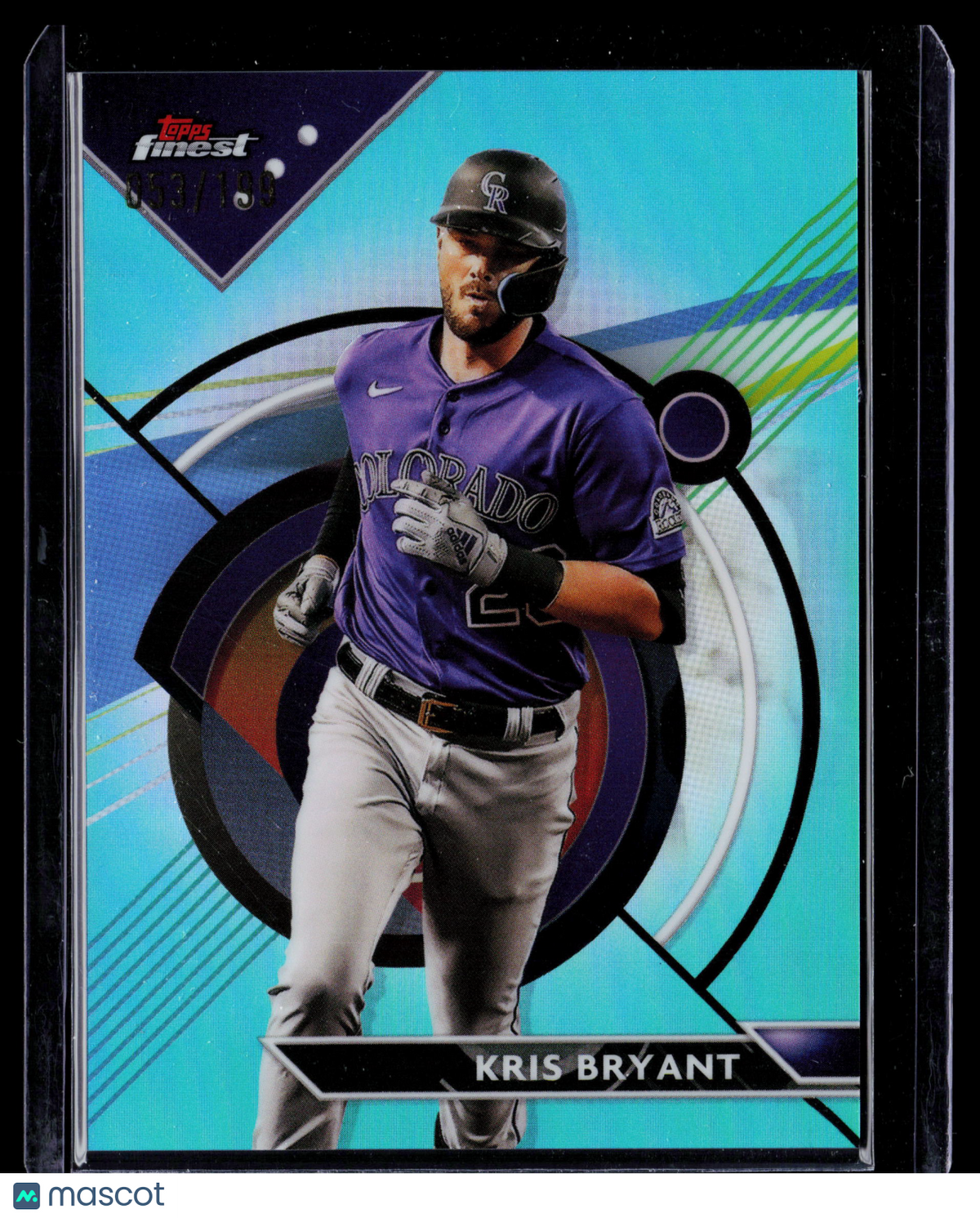 2023 Topps Finest Kris Bryant #55 Sky Blue Refractor 053/199