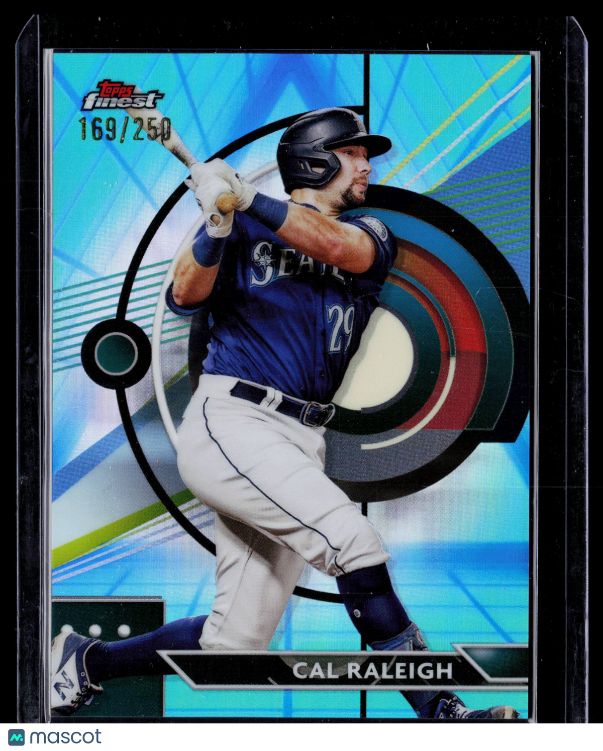 2023 Topps Finest Cal Raleigh #99 Blue Refractor 169/250