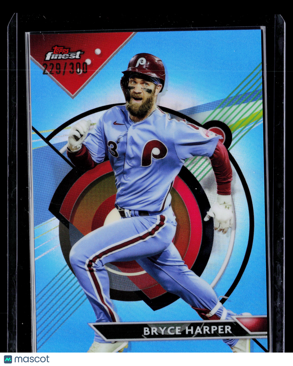 2023 Topps Finest Bryce Harper #78 Sky Blue Refractor 229/300