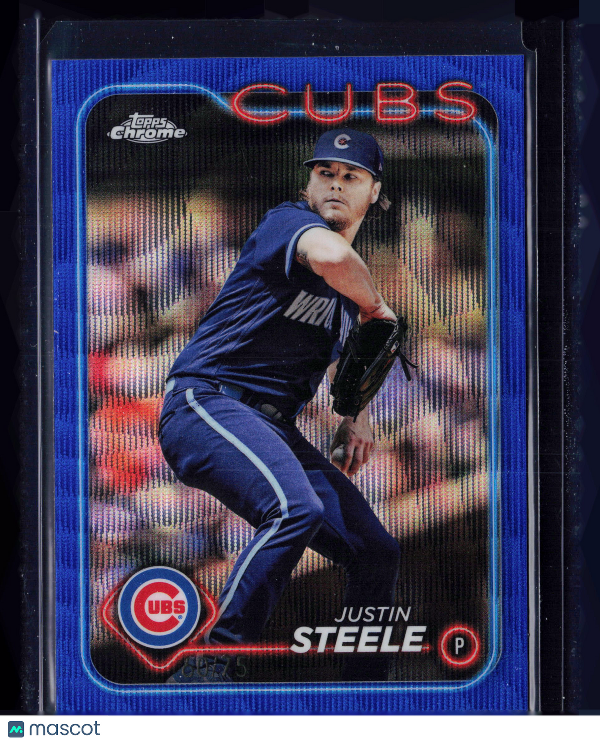 2024 Topps Chrome Justin Steele #258 Blue Wave Refractor