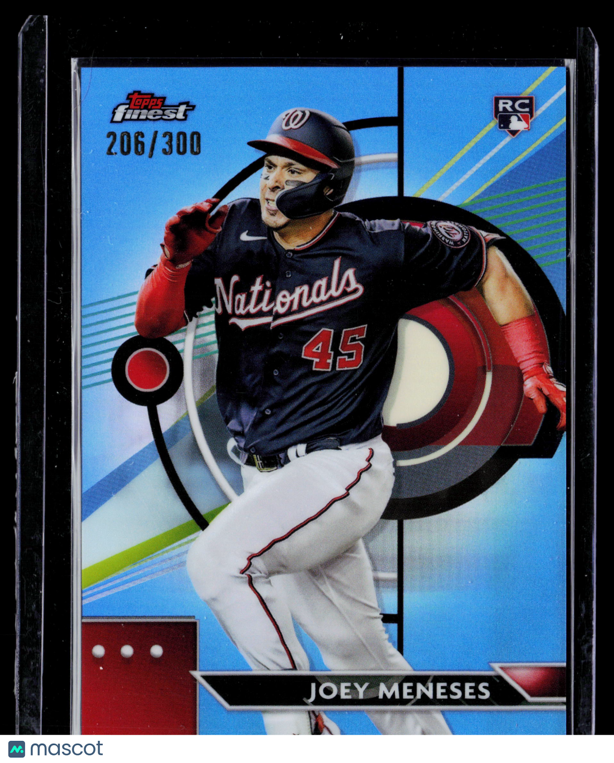 2023 Topps Finest Joey Meneses #68 Sky Blue Refractor 206/300